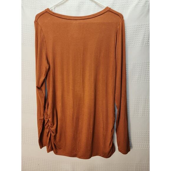 Sonoma Maternity Womens Tshirt Size Med Brown Long Sleeve Full Belly Coverage - Picture 7 of 8